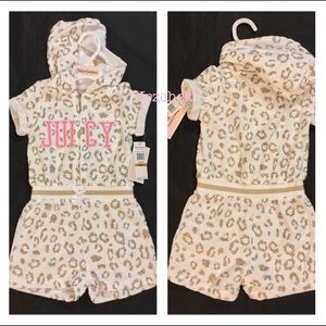 NWT Juicy Couture Toddler Hoodie Romper
